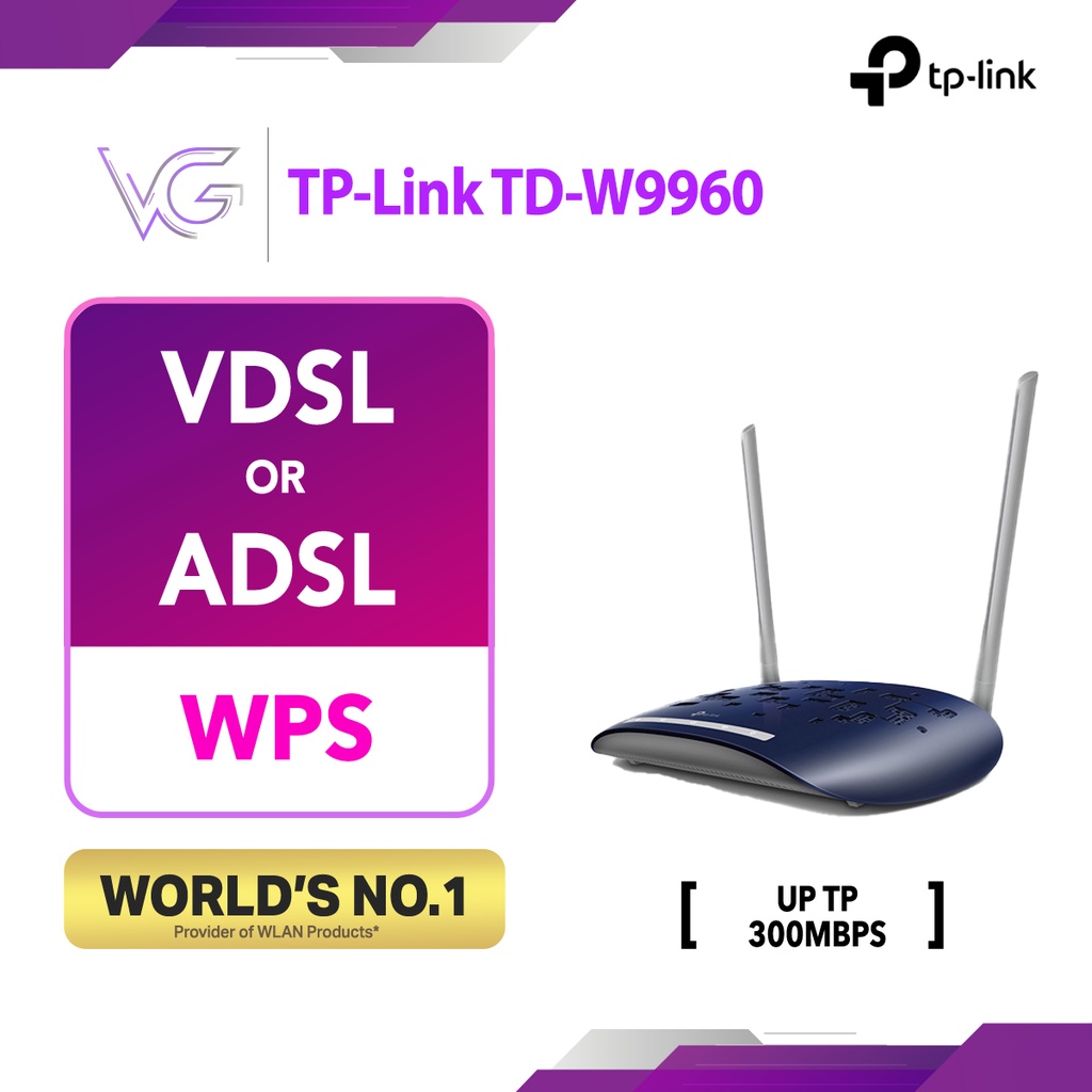 TPLink TDW9960 N300 Wireless VDSL/ADSL Modem Router, TDW9960