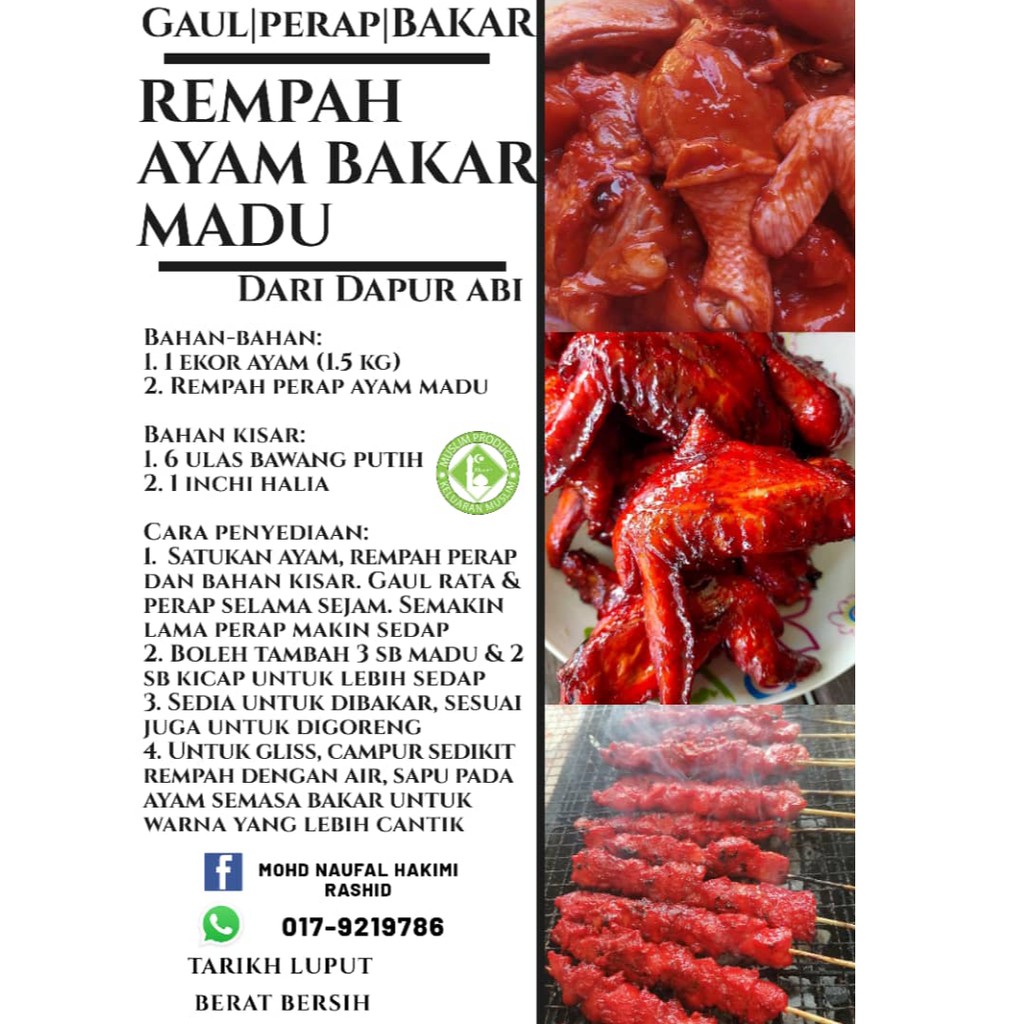 Promosi Rempah Ayam Bakar Bbq Madu Ala Pasar Malam Marinated Chicken Grilled Barbeque Night Market Style Promotion Shopee Malaysia