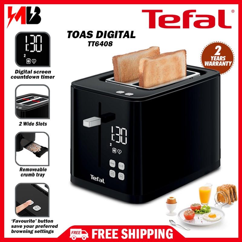 [ Bubble Wrap ] Tefal Smart’N Light Toaster TT6408 2 Slices Digital  Toaster