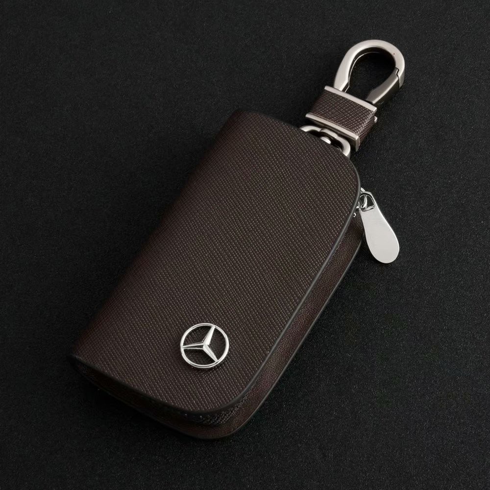 Cadtealir absortive Baby Calfskin Genuine Leather Key fob Cover case Holder for Mercedes-Benz s550 glk 350 CLK 320 c 300 ml350 gl 450 glc 300 ml 320 gla glk amg 3 Buttons 