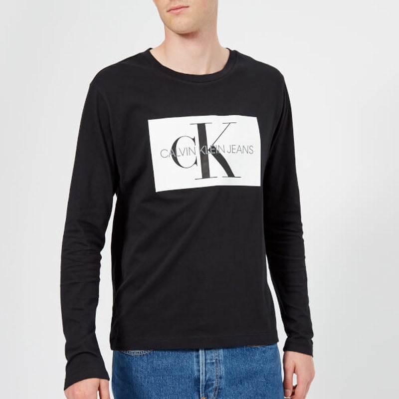 Calvin Klein Jeans Men's Monogram Box Logo Sleeve T-Shirt | Shopee Malaysia