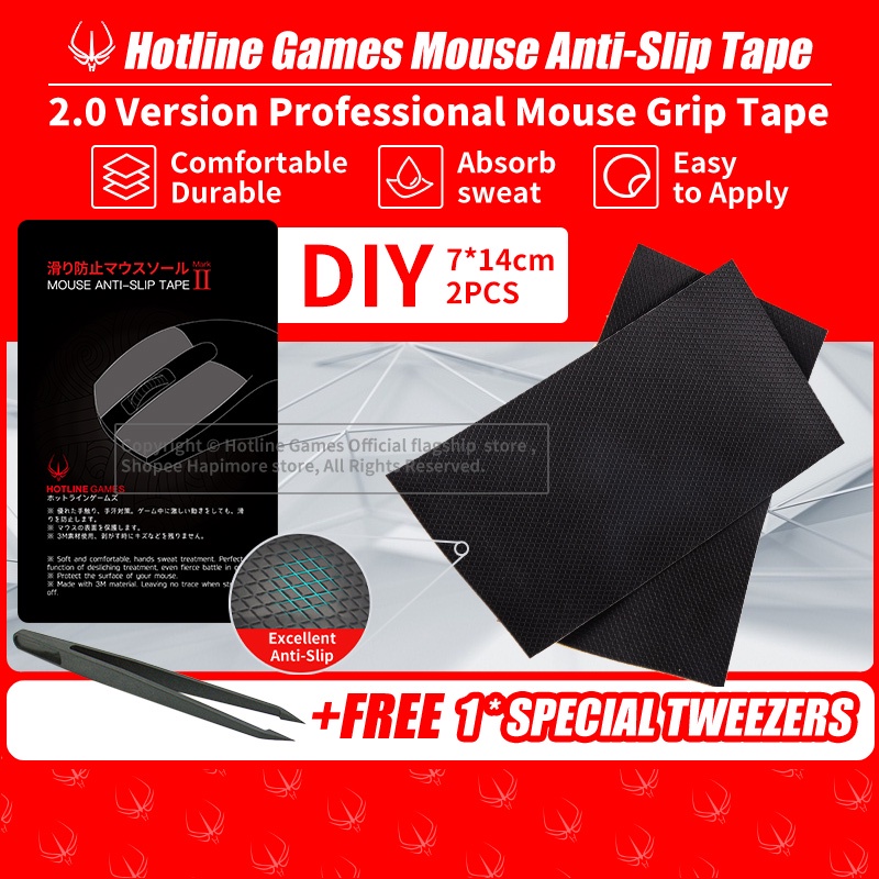 Hotline Games 2.0 Mouse Grip Tape,Universal DIY Version Non-slip Tape For Any Gaming Mouse