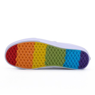 white vans with rainbow bottoms