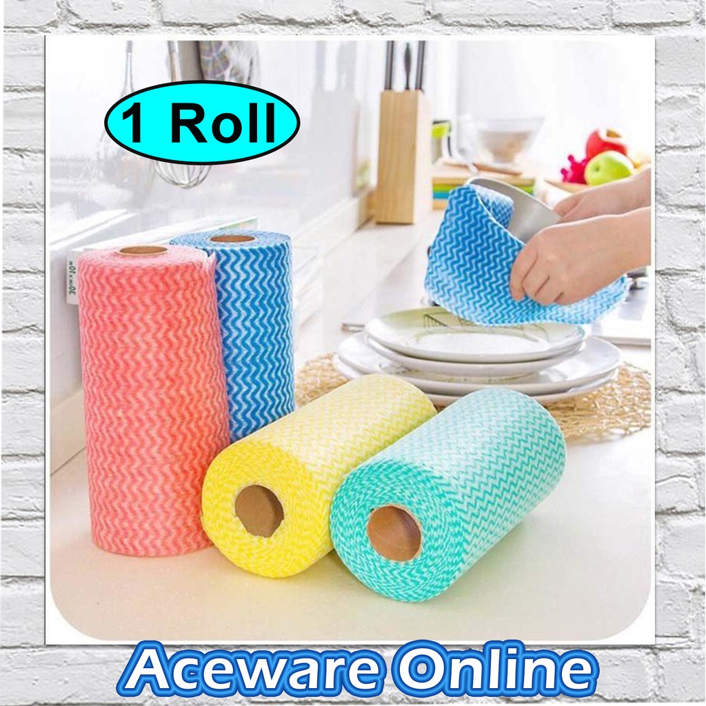 1 ROLL Multipurpose Reusable Washable Disposable Kitchen Rag Roll