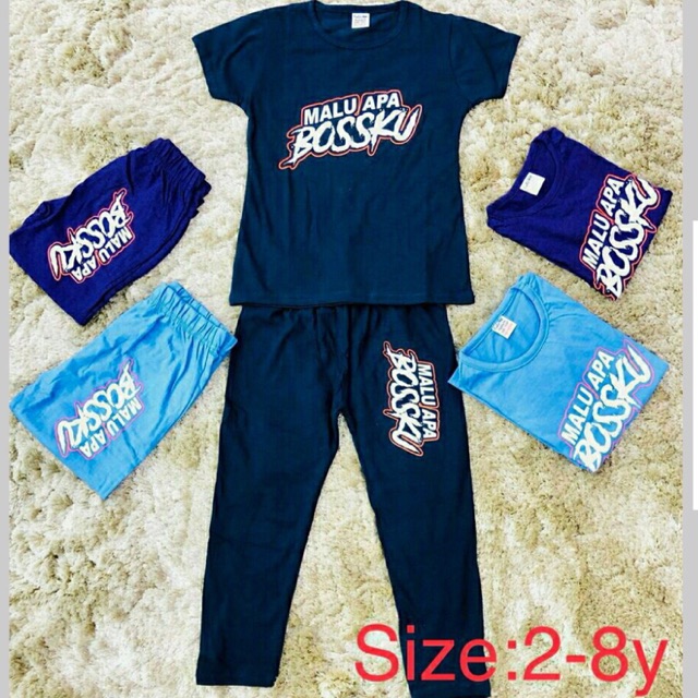 Malu Apa Bossku Pajamas Baby Boy Cotton Tshirt & Long Pants