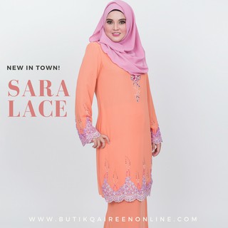  Baju  Kurung  Moden  Sara  Lace Orange Purple Pink 