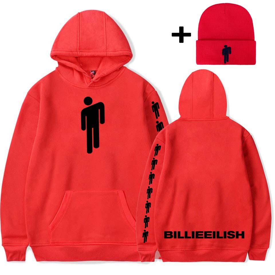 billie eilish hoodie red