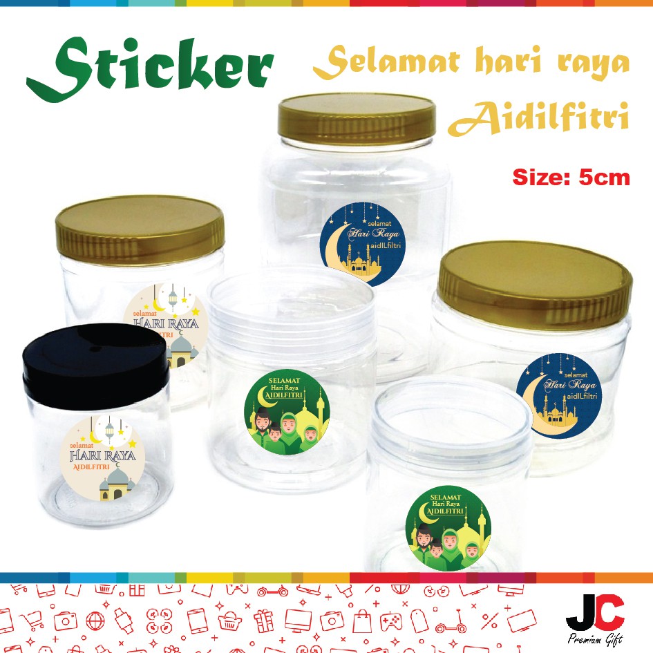 Sticker Biskut Raya Selamat Hari Raya Aidilfitri Sticker 5cm Shopee