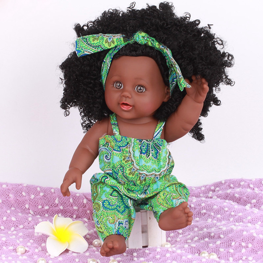 12 Inch Baby Black Girl African American Cute Lifelike Play Dolls