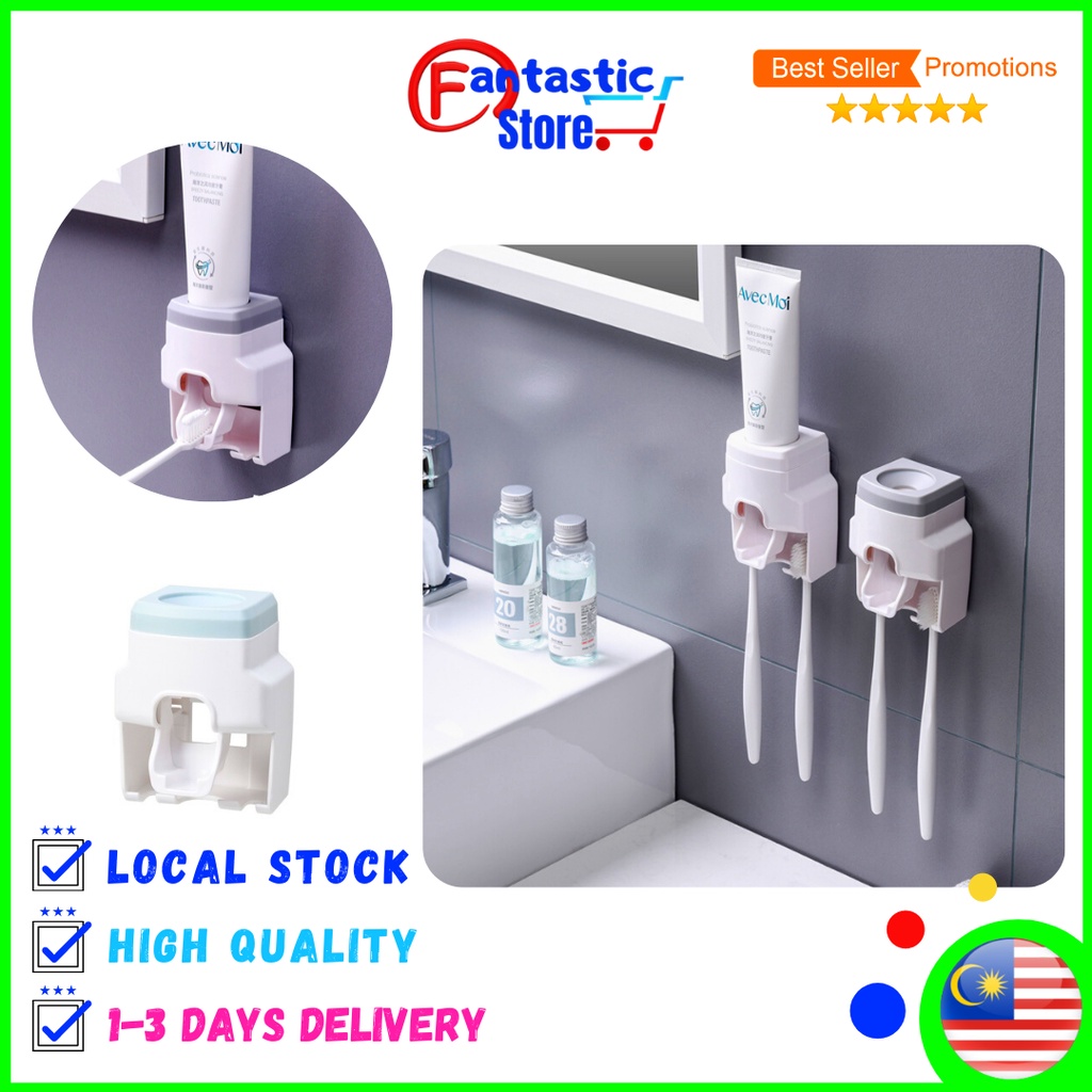 Toothpaste Squeezer Dispenser Toothbrush holder Rack Rak Berus Ubat Gigi