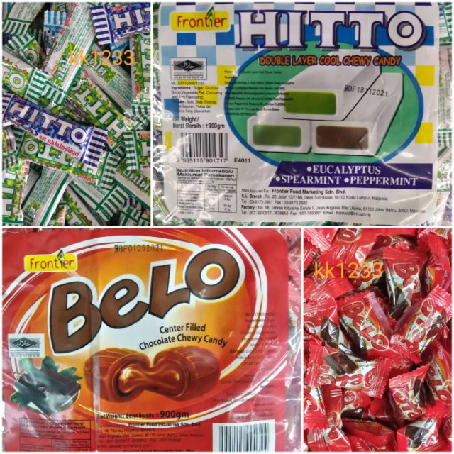 Belo Filled Chocolate Hitto Double Layer Mint Chewy Candy 300pcs 900g Frontier Shopee Malaysia