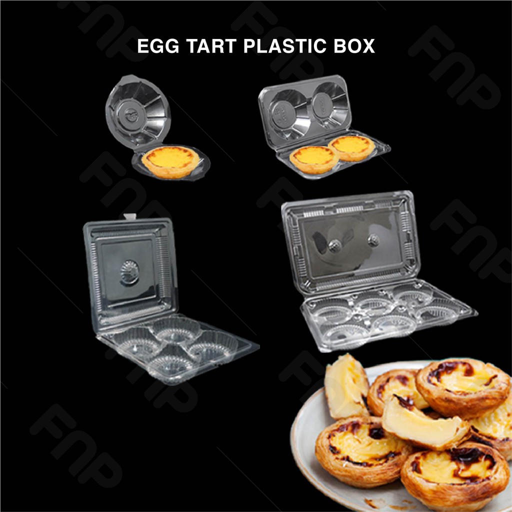 Compartment OPS Plastic Box Egg Tart Portuguese Tart Disposable Packaging Box with cover