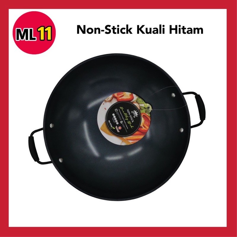 Ready Stock Kbm Non Stick Black Kuali Hitam Tak Melekat Kwali Hitam 30cm 32 35 38 40 43 45 50cm