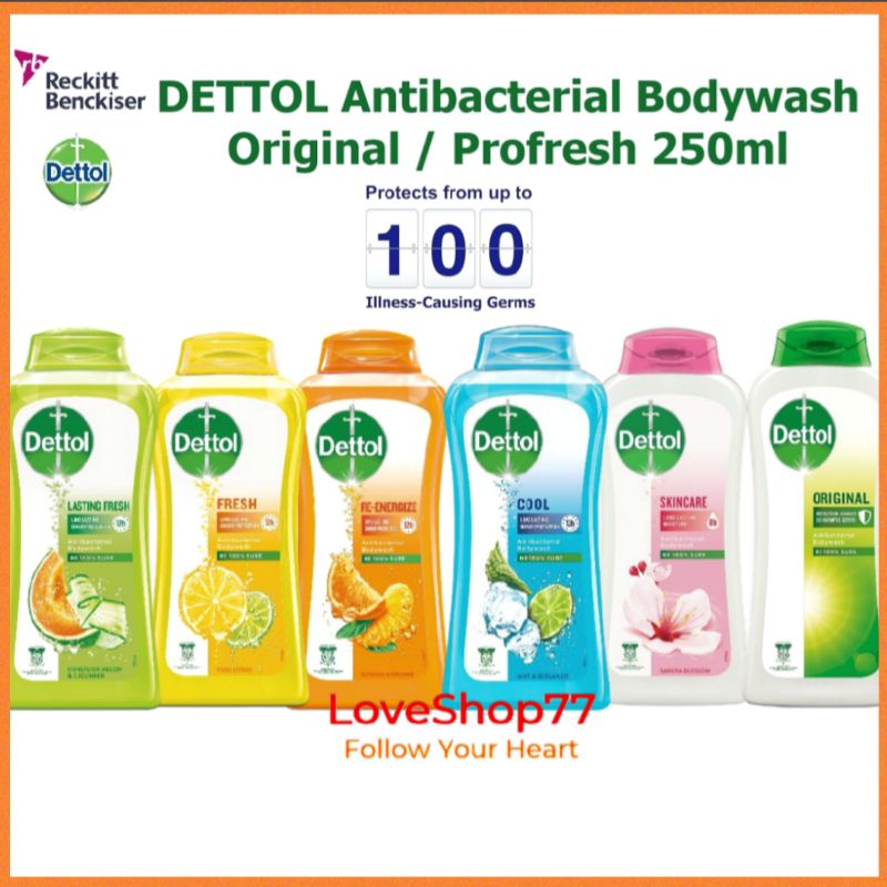 DETTOL Antibacterial Body Wash Shower Gel Mandian 250ml (Original