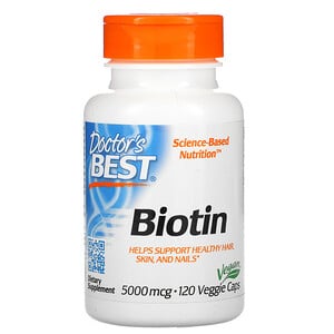 Doctor's Best, Biotin, 5,000 mcg or 10,000 mcg, 120 Veggie Caps