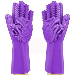 purple dish gloves