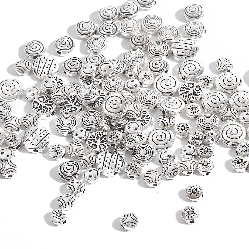 Mixed Style Tibetan Silver Antique Loose Bead Spacer Beads Connectors DIY Jewelry Making Findings