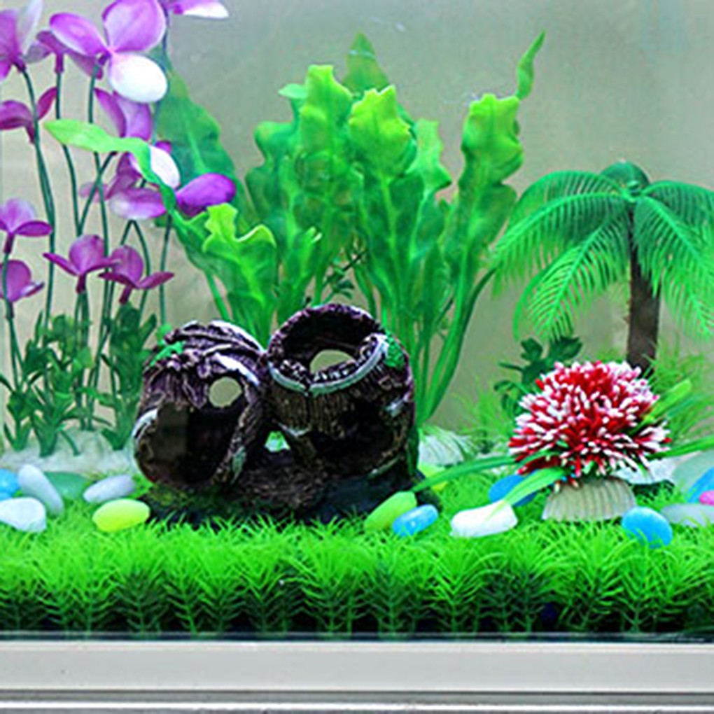 Double Broken Barrel Fish Tank Aquarium Landscape Underwater