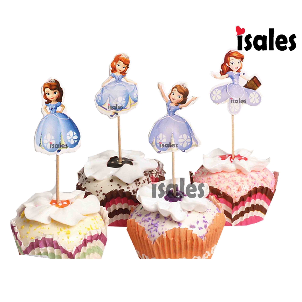 Isales 24pcs Sofia Party Decoration Sofia Cake Topper Birthday