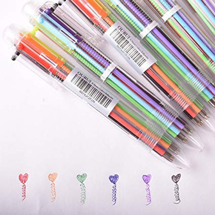 Details about   Multi-color 6 in 1 Color Ballpoint Pen Ball Point Pens Kids School Office Supply 