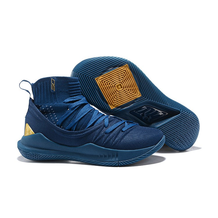 blue and gold basketball shoes