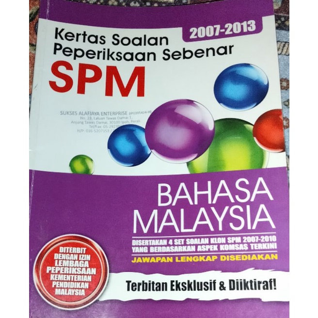 Buku Kertas Soalan Peperiksaan Sebenar Spm Shopee Malaysia