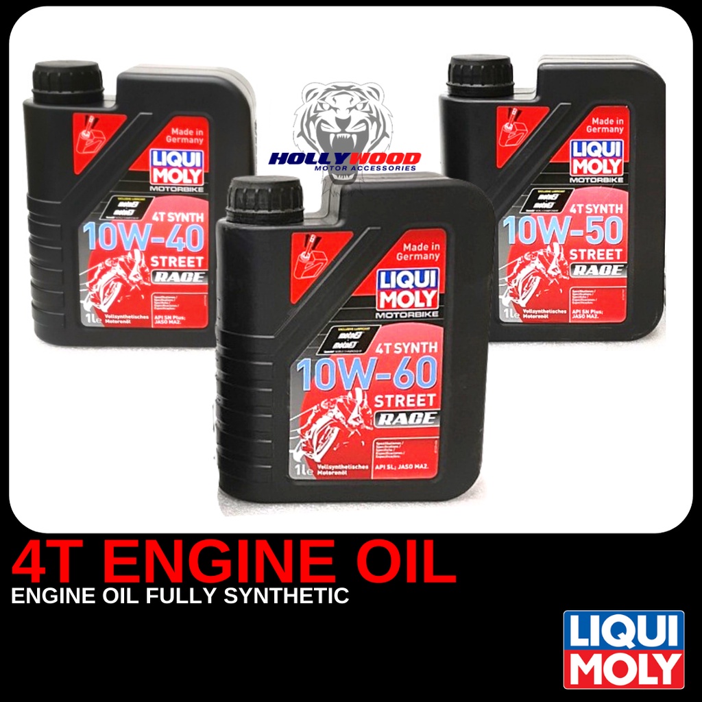 LIQUI MOLY FULLY SYNTHETIC 4T MINYAK HITAM ENGINE OIL10W40 10W50 10W60 100% ORIGINAL MADE IN GERMANY