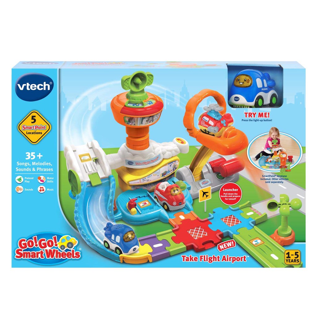 VTech Go Go Smart Wheels Train Set Tracks Airport Kids Learning Playset ...