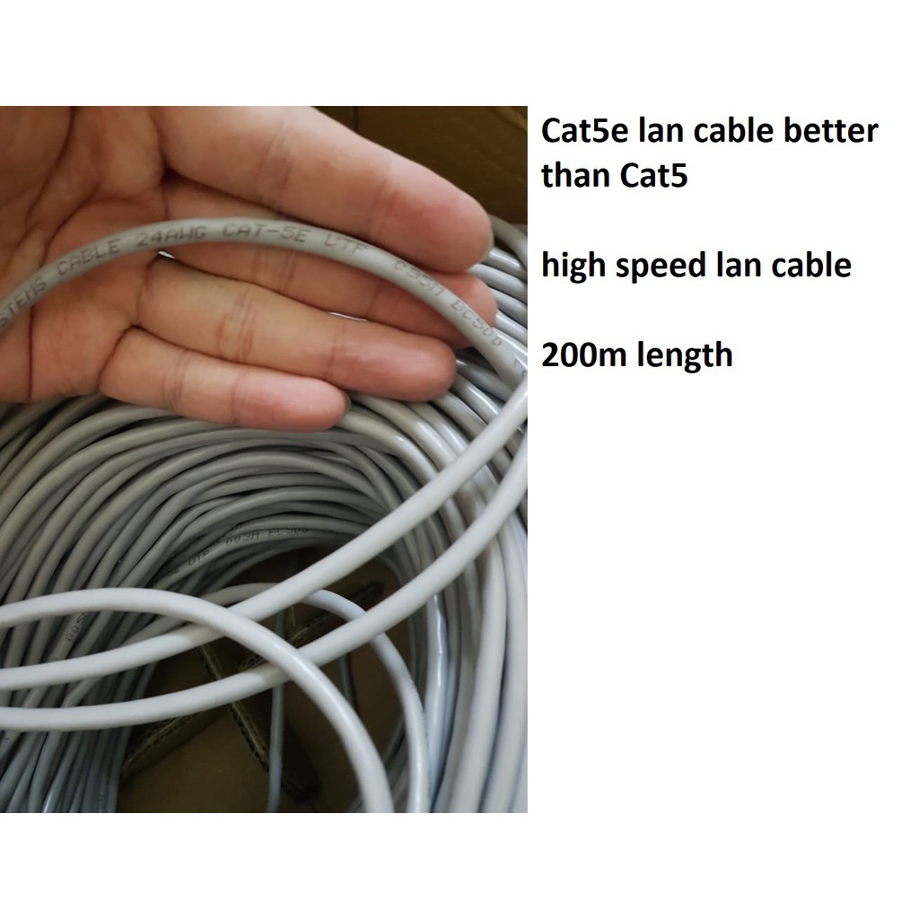 [200m] CAT5E better than CAT5 1Gbps RJ45 Cable Lan Cable Router Network Switch
