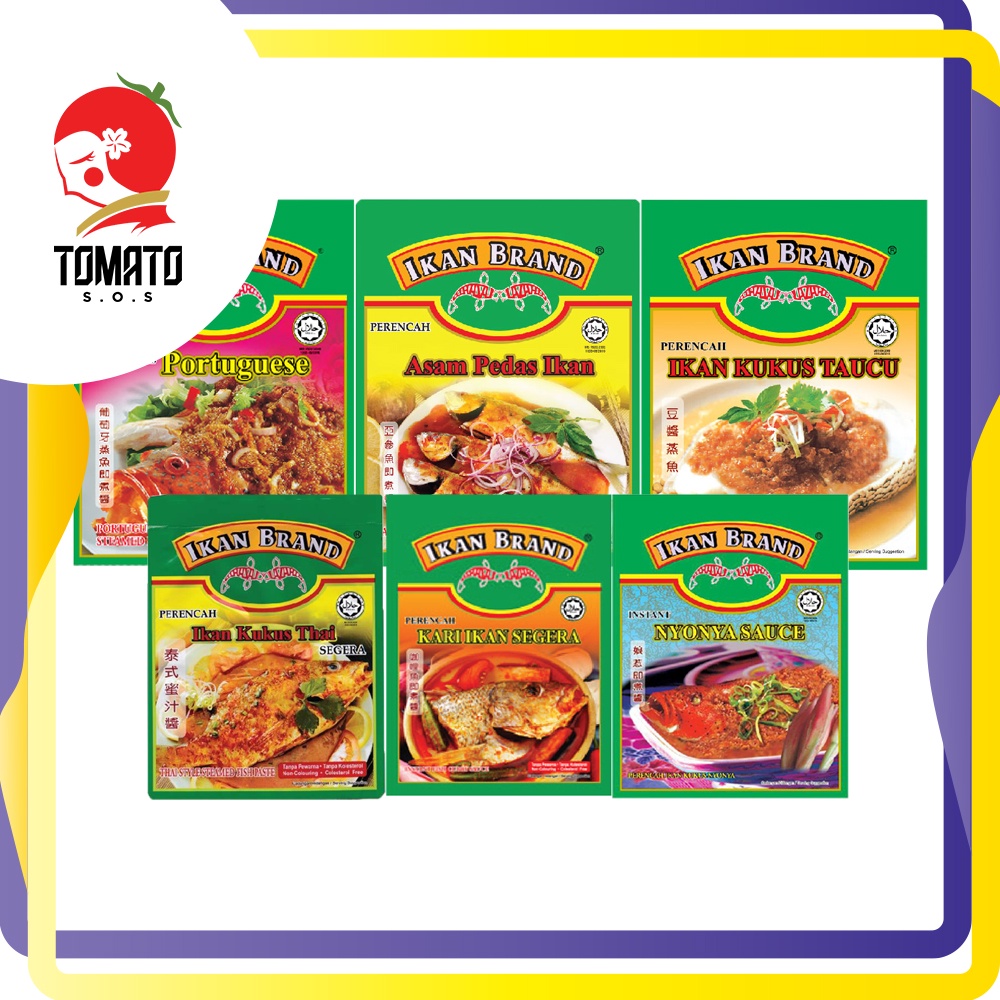 Halal Ikan Brand Instant Paste 6 Flavors Asam Pedas Ikan Kari Ikan Segera Nyonya Sauce Ikan Kukus Portuguese Shopee Malaysia