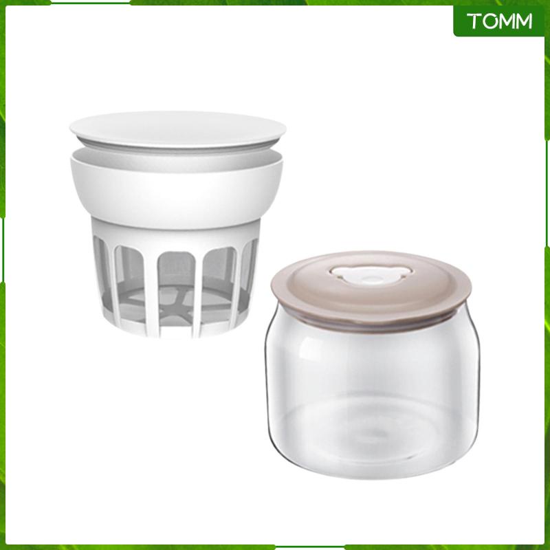 [Wishshopehhh] Nut Milk Maker Nut Milk Container Glass with Lid,Food Strainer Greek Yogurt 