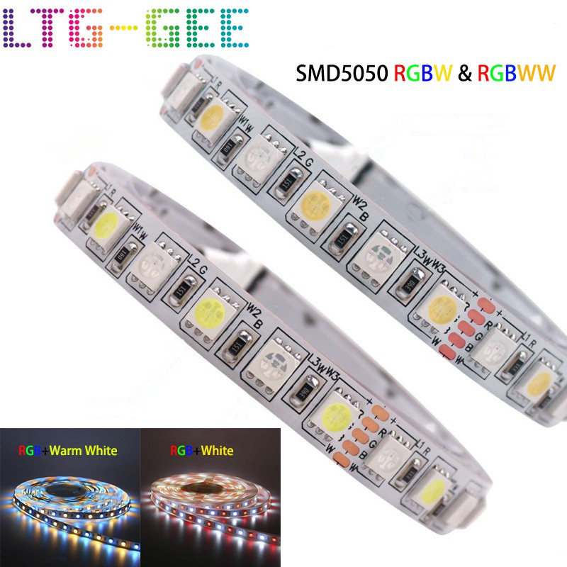 DC12V 5m 5050 LED Strip Waterproof RGB RGBW Flexible LED Light RGB ...