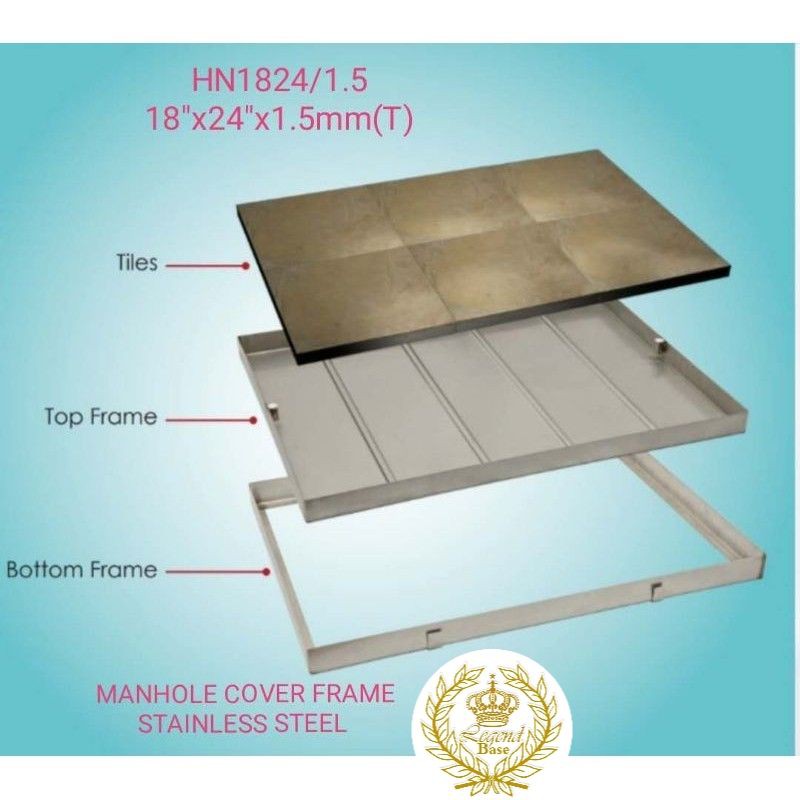 Manhole Cover And Frame Stainless Steel For Tile Work L X W X Mm T Shopee Malaysia