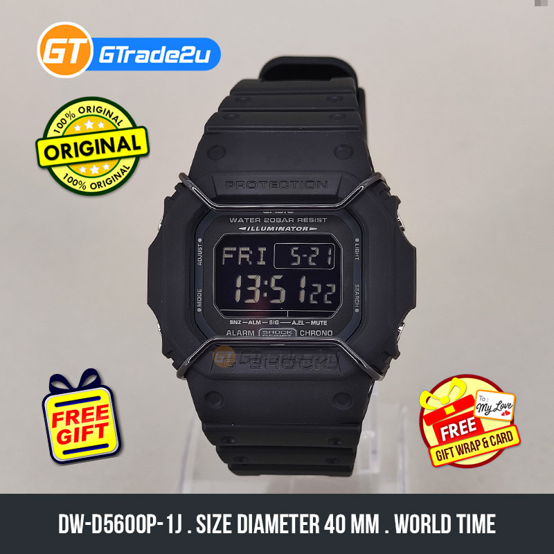 Original G Shock Men Dw D5600p 1j Digital Bull Bar Japan Set Watch Black Out Resin Band Ready Stock Shopee Malaysia