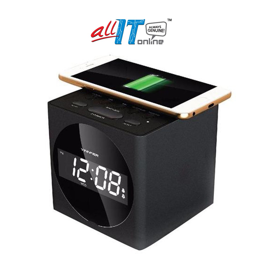 altec lansing wireless charging bluetooth dual alarm clock