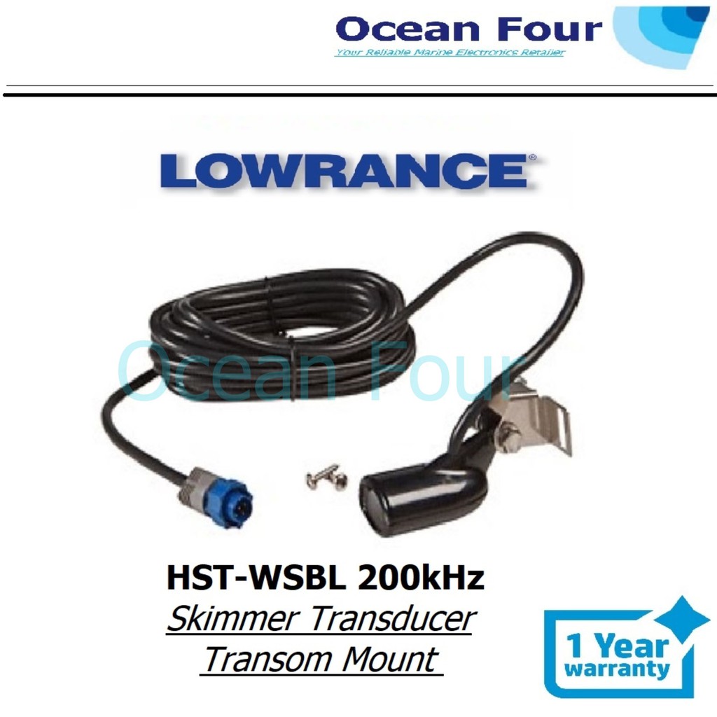 Lowrance HST-WSU 200kHz Skimmer Transducer with Temp Sensor Black for sale online 
