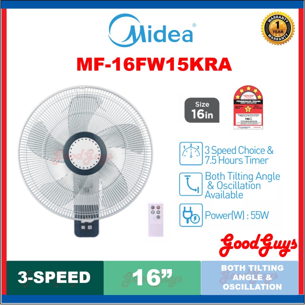 Midea Mf Fw Kra Remote Control Wall Fan Mf Fw Kra Shopee