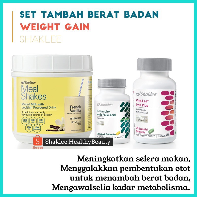 Set Tambah Berat Badan Selera Makan Weight Gain Shaklee Vitalea Bcomplex Meal Shakes Shopee Malaysia