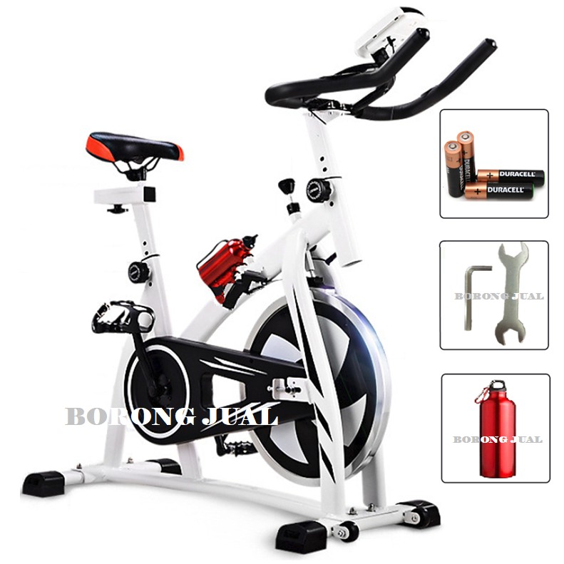 white spin bike