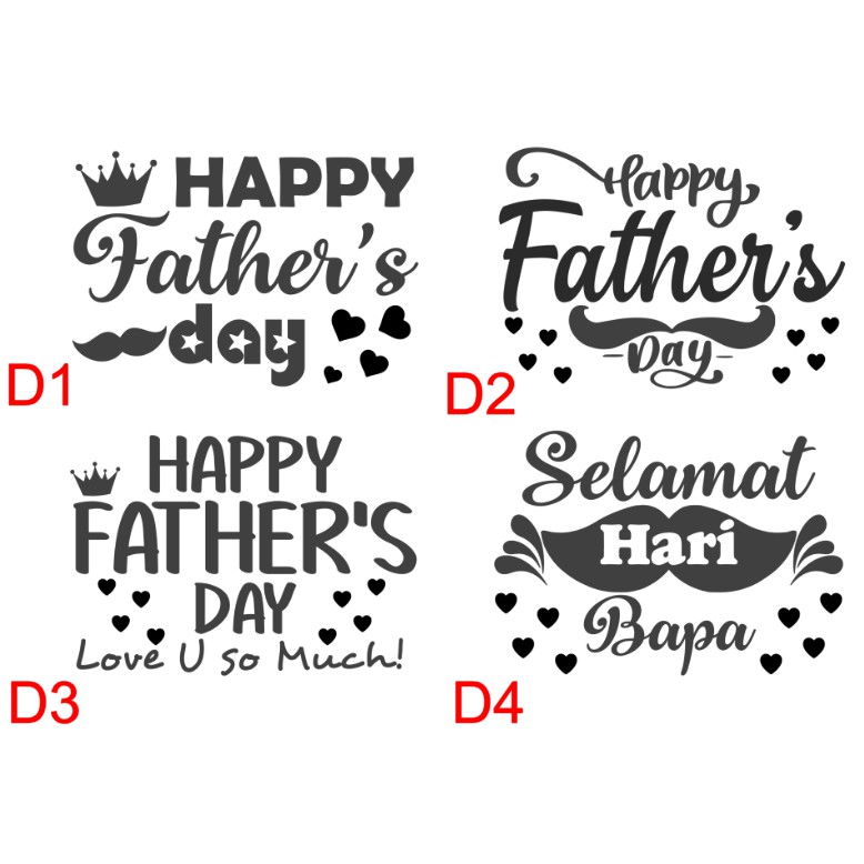 Vinyl Balloon Sticker Happy Father S Day Selamat Hari Bapa Sticker Belon