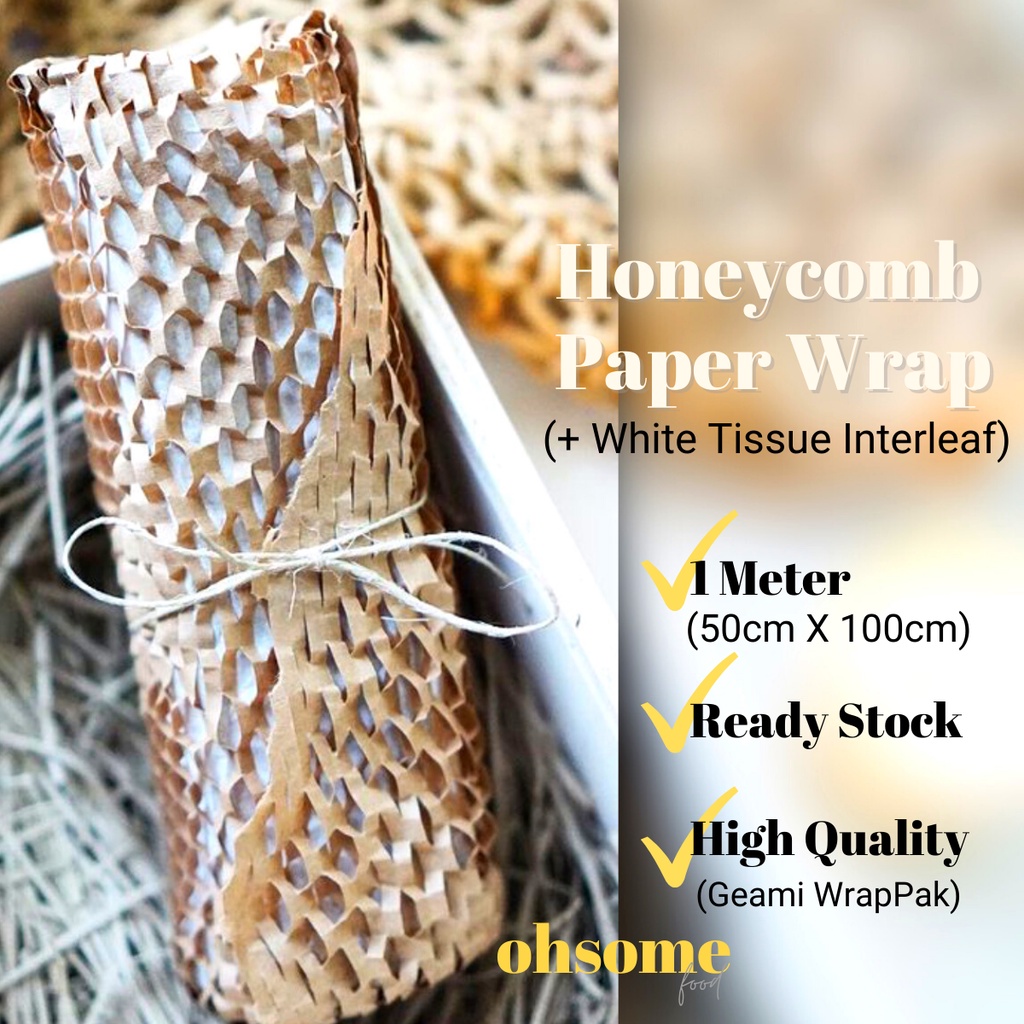 Honeycomb Paper Wrap (50cm X 1 Meter) Bubble Wrap Kraft Paper (Geami ...