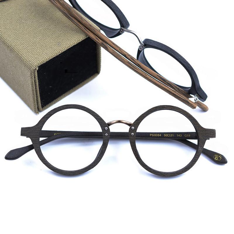 Optical Glasses Frames Men Women Round Wood Eyeglasses Frames