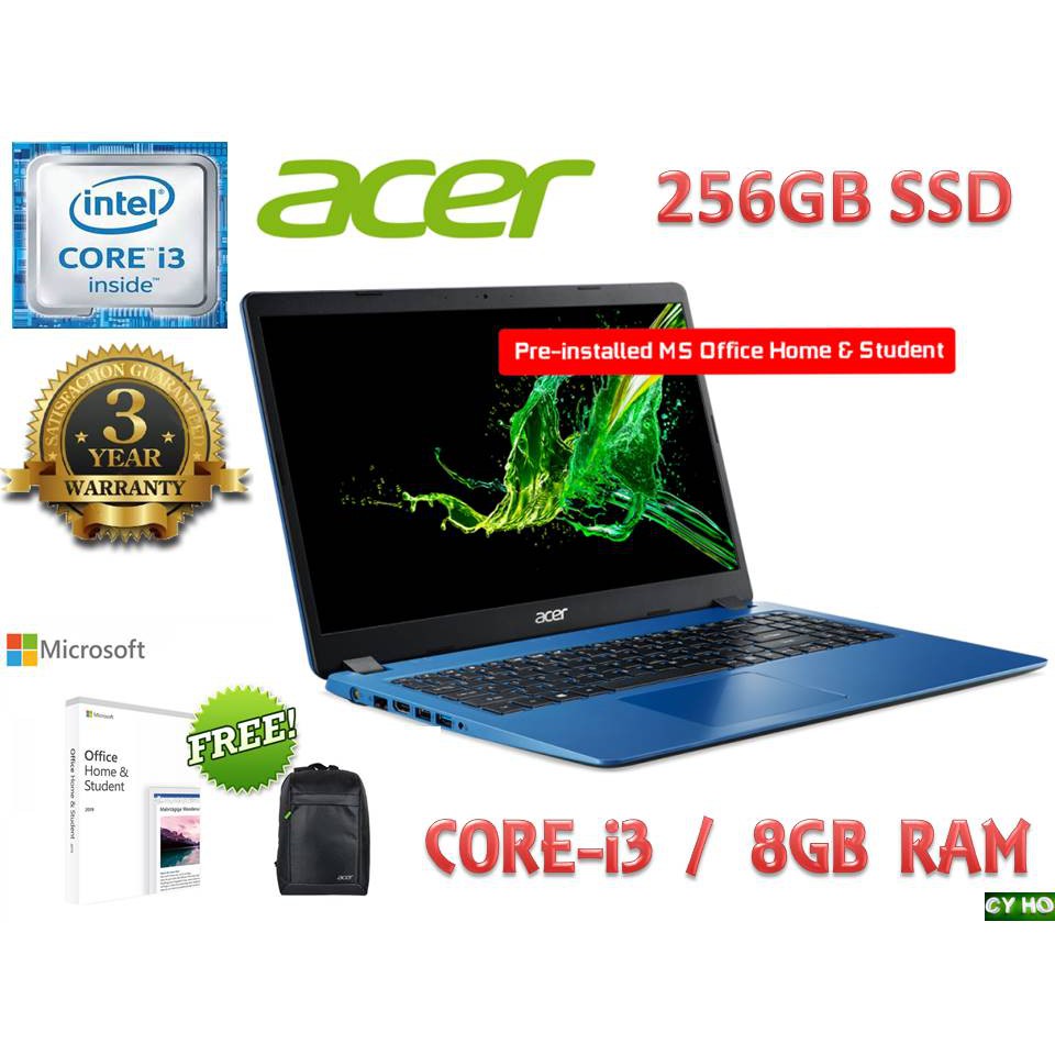 Acer Aspire 3 A315 54k 15 6 Laptop With Microsoft Office Home Student I3 7020u 8gb 256gb Intel W10 Shopee Malaysia