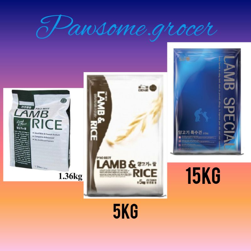 PROBEST Lamb & Rice/Lamb Special Dog Food 1.36kg/5kg/15kg Shopee Malaysia