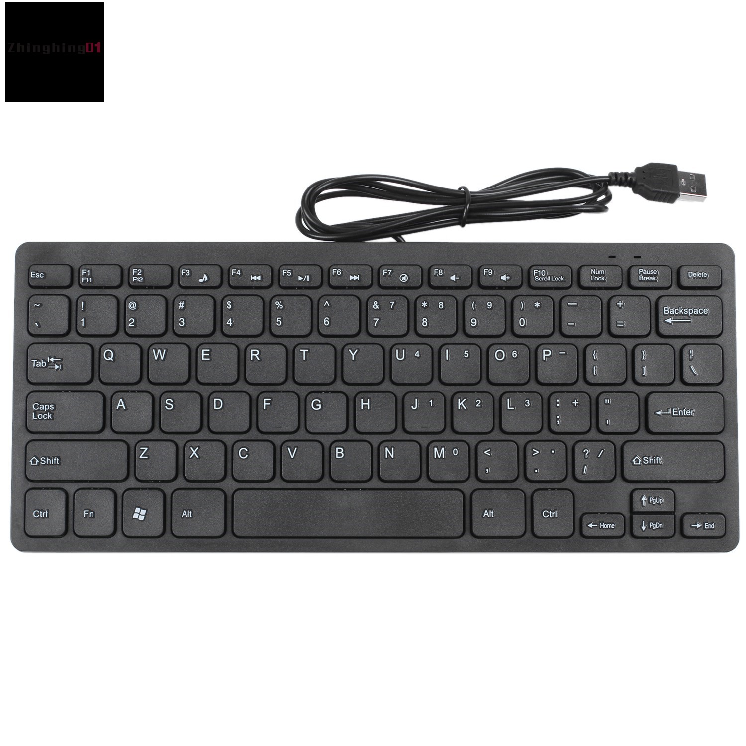 Wire Keyboard Ultra-Thin Quiet Small Size 78 Keys Mini Multimedia Usb ...