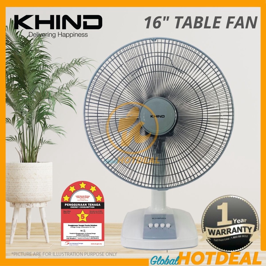 KHIND 16 Inch Table Fan TF166 / Kipas Meja {NEW MODEL} Kipas Asrama