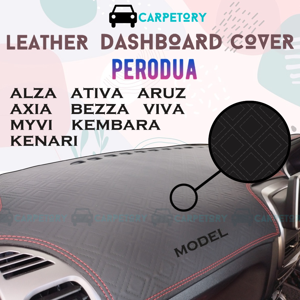 Perodua Leather Dashboard Cover Dashmat Myvi Ativa Axia Alza Aruz Bezza
