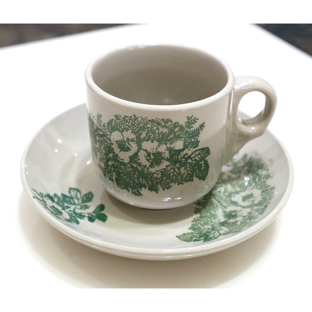 Kopitiam Coffee Cup with Saucer, Ceramic Cup with Plate, Hainan Cup ...