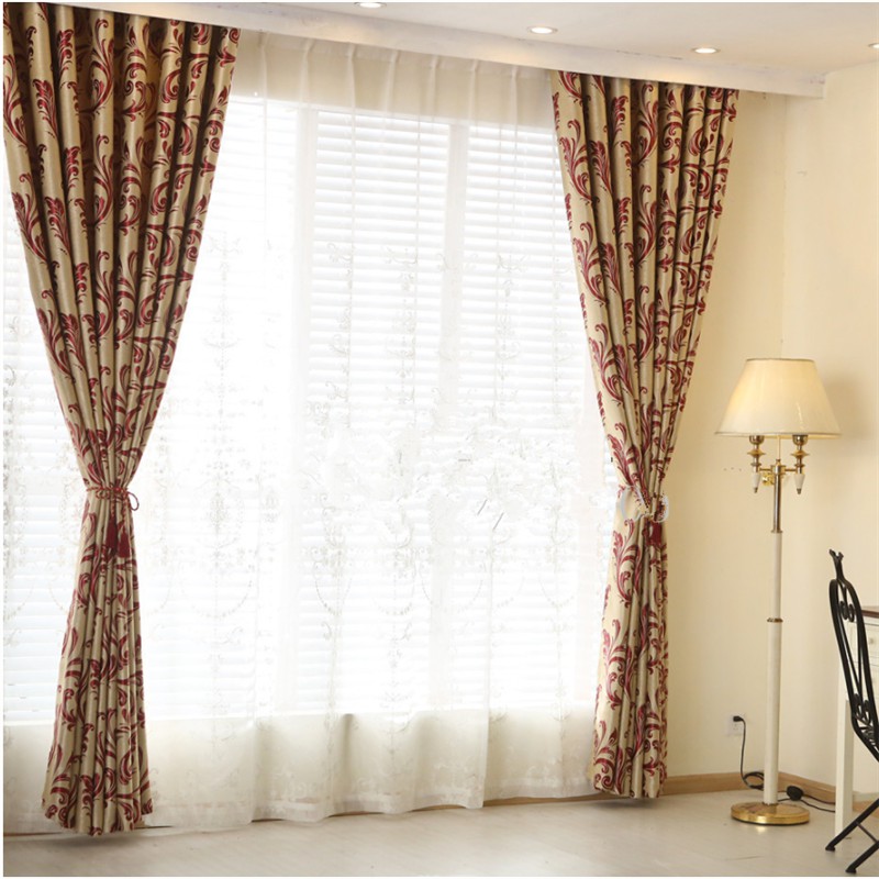 European Damask Jacquard Curtains For Living Room Bedroom Window Panel Shade 80