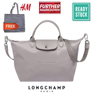 Longchamp Le Pliage Neo Medium Tote Light Grey Free Gift Lc021 1515578